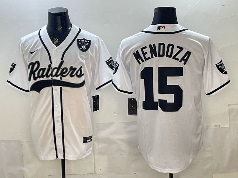 Men 2026 Oakland Raiders #15 Mendoza white Nike Limited NFL Jersey 0519005